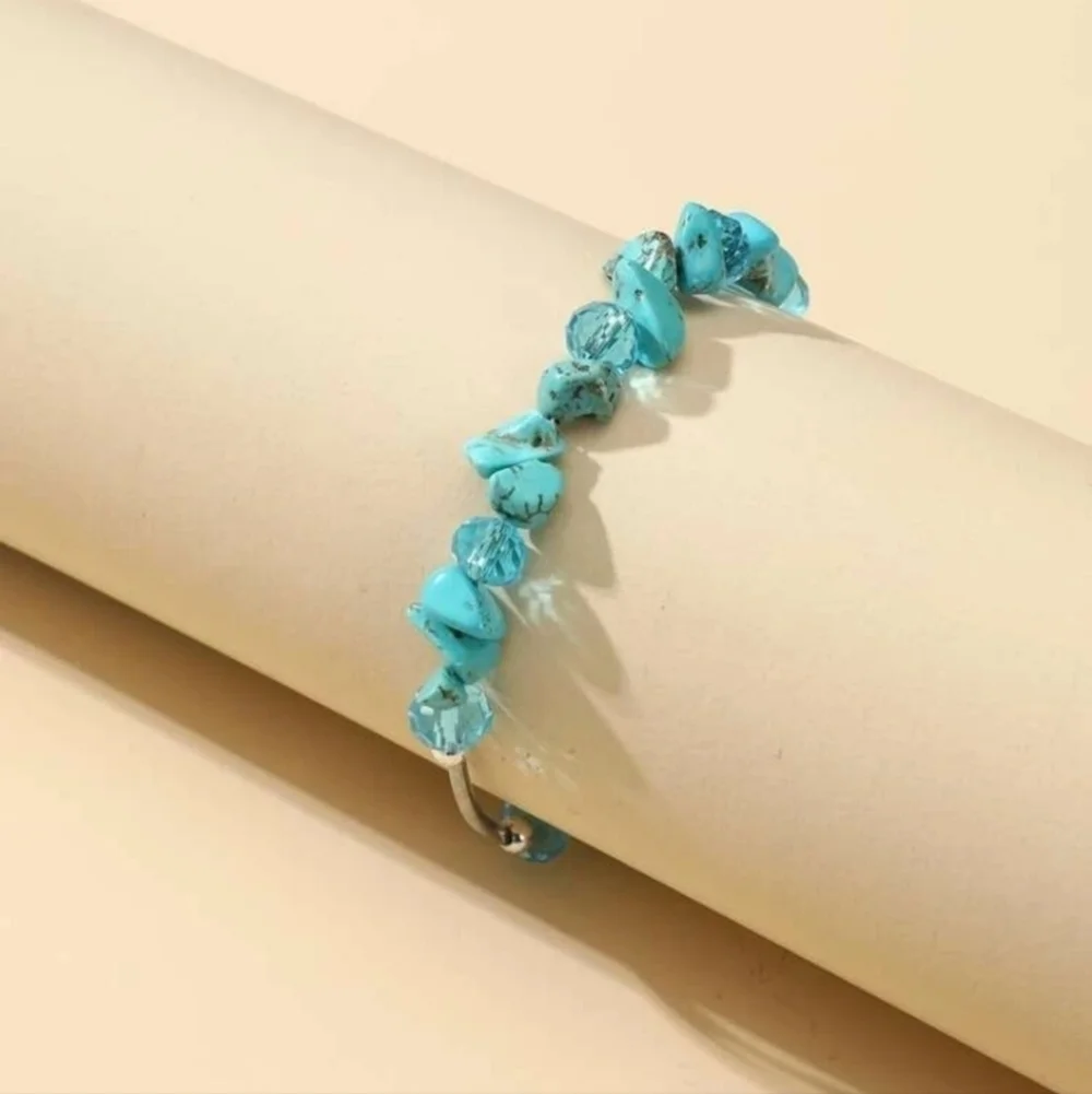 Turquoise Stone Beaded Bracelet - Picture 3 of 5